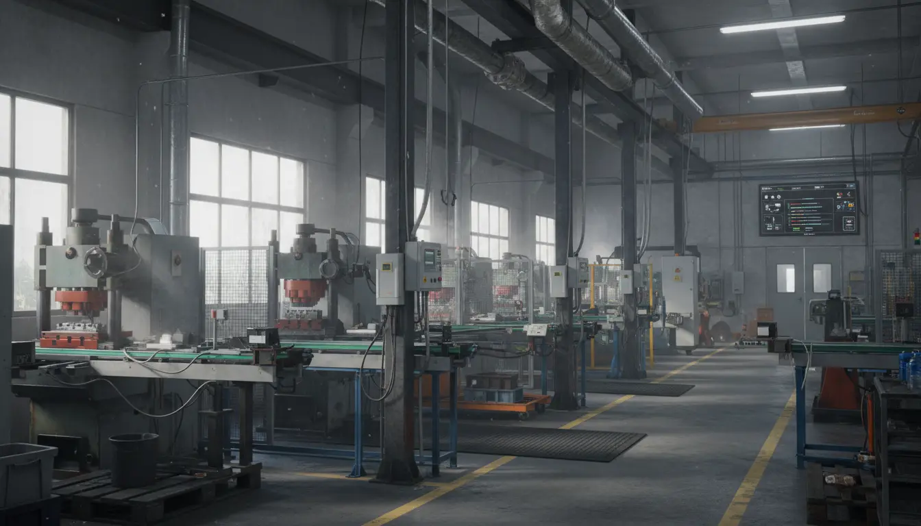 InstruVU ruggedized LoRaWAN sensors for industrial environmental monitoring in manufacturing facility with temperature and vibration tracking